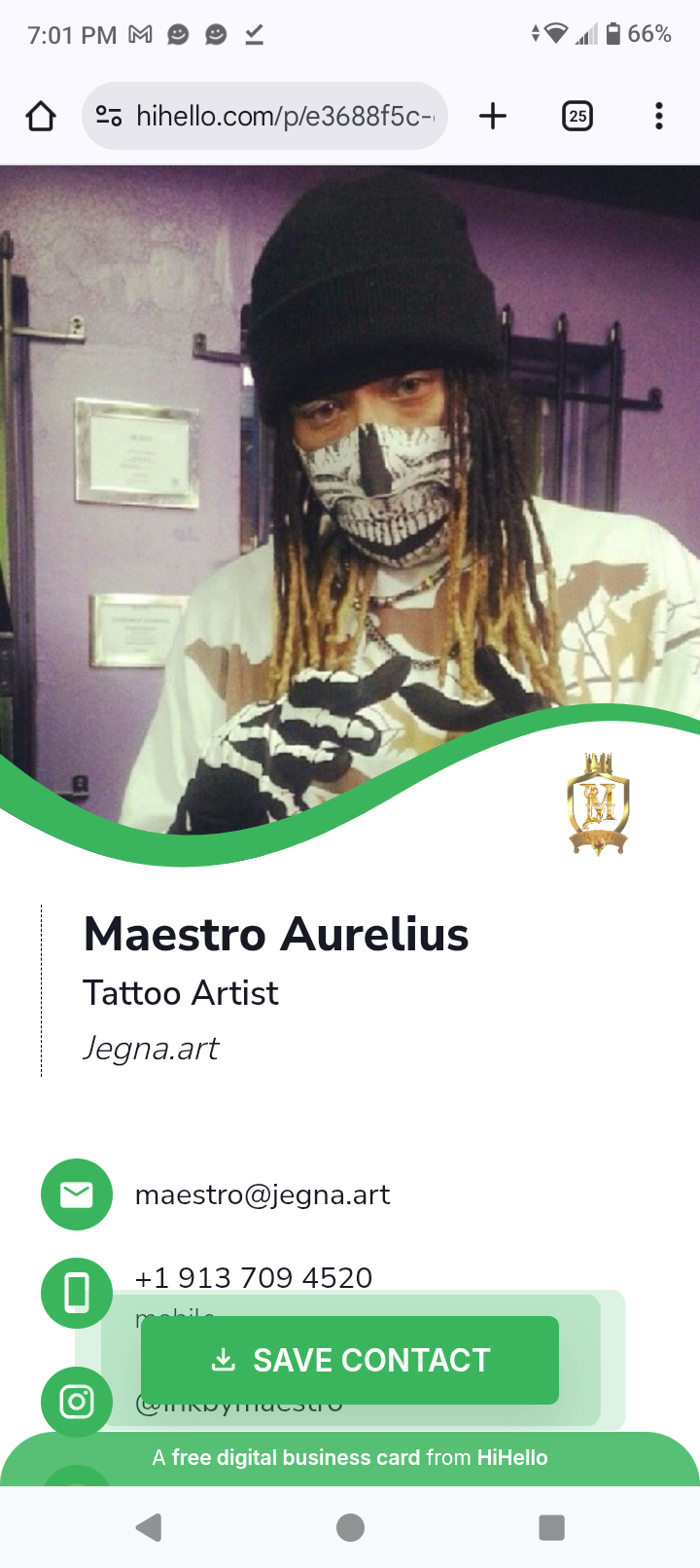 Maestro Aurelius Jegna Art Tattoo Artist